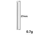 Detailed view of silver stainless steel bar pendant showing 27mm length and 0.7g weight - 27mm / Silver