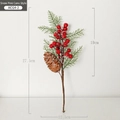 Christmas berry branch with cedar pine cones and frosted red berries for festive decoration - Style B - Single Snow Cedar Pinecone & Berry - 16.5g