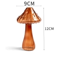 Amber mushroom glass vase 9x12cm featuring decorative dots for home decor - Style 4/Amber