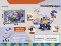 Detail view of Parasaurolophus dinosaur toy with screw assembly and soft bullet launcher - Stegosaurus (Color Box)
