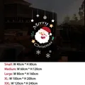 Stickers de fenêtre Père Noël avec texte Joyeux Noël en plusieurs dimensions - SDHZUV-15C Tête de Père Noël avec étoile et neige (Merry Christmas) / Petit (40x80cm)