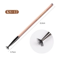 Brown handle acrylic nail liner brush KS-12 with 0.75cm bristles for nail art painting - Small Fan Brush (KS12)