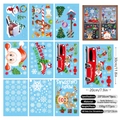 9 sheets of 3D Christmas window clings with Santa Claus, reindeer, and snowmen patterns - Santa and Reindeer 9-Sheet Set