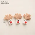 Handmade Christmas reindeer felt ornaments set of 3 in white and brown colors - No.1 Pack of 3-White Reindeer