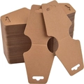 Brown kraft paper jewelry display cards with pre-cut holes for necklace and earrings - K49 Kraft Folded Cards