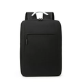 Minimalist black business laptop backpack with silver metal handle and waterproof fabric - Aluminum Handle No USB / Black