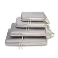 Lot de 4 sacs de rangement gris compressibles empilés avec maille et poignées de transport - Set de 4 pièces / Gris