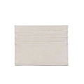 Macro shot of off-white lychee pattern leather card holder with multi-slot design - Off White