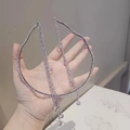 Serre-tête élégant en cristal lavande avec franges et pendentifs en cristal - Lavande