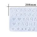 Transparante siliconen mal voor 26 letters en cijfers met een glanzende spiegelafwerking - Dubbele Cijfers en Happy Birthday Letters / Wit