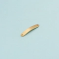 Colgante conector rectangular curvado dorado de acero inoxidable con dos agujeros para joyas - Barra Larga Curva de 6*35mm / Dorado