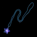 Leuchtende blau Perlenkette mit Sternanhänger und strahlendem LED-Lichteffekt für Damen - Blaue Stern Perlenkette Halskette