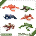 Miniature frog toy figurines set of 6 with realistic skin textures for sand tray decor - Mixed Color Set