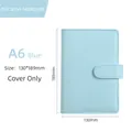 Light blue macaron A6 PU leather binder notebook with snap closure, size 130mm x 189mm - A6 Casing / A6 - Blue (outer Shell Only)