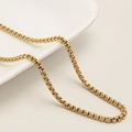 Herren Box-Kette aus vergoldetem Edelstahl mit glänzendem Finish und sicherem Verschluss - 2.5mm*45cm / Gold