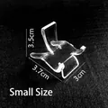 Macro view of a small clear acrylic jewelry display stand with detailed dimensions - Small Stool Stand