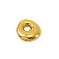 Pendentif anneau bulle irrégulier doré en acier inoxydable avec une finition polie - Lettre O (Style O)