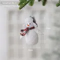 Mini plush Christmas snowman ornament with grey hat and red striped scarf 11x10cm - Snowman No. 4 (Red & Grey Scarf)