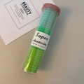 Coleteros verdes sin costuras de alta elasticidad en un bote cilíndrico transparente - Green System