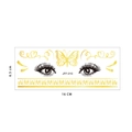 Gold butterfly freckle tattoo sticker JFF-010 for festival makeup 16x6.5cm - Butterfly Heart and Vines Style (JFF-010)
