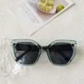 Occhiali da sole poligonali verde traslucido con lenti grigio scuro alla moda - Blu Trasparente