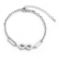 Bracciale a catena argentata con simbolo infinito e chiusura a moschettone regolabile - Acciaio (KB151168-Z)
