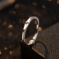 Minimalist S925 silver Virgo constellation ring with engraved symbol on silver band - Adjustable Open / Virgo