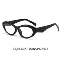 Schicke ovale Sonnenbrille mit schwarzem Rahmen und transparenten Gläsern im Stil - Schwarzer Rahmen Klare Gläser