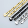 Collane a catena barbazzale in oro, nero e argento con chiusure a ginocchiera in strass - Bracciale 21cm / Oro - Chiusura in cristallo bianco