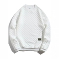Slim fit sweatshirt met lange mouwen en ronde hals met 3D-schaakbordpatroon in wit - S / Wit