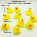 10-piece set of small yellow rubber ducks for kids with 4cm compact size and red beak - Small Bath Duck