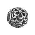 Vintage hollow flower charm bead in antique silver finish for DIY jewelry making - Five-Petal Floral Relief Hollow (L0121039-10)