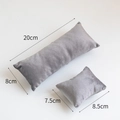 Gray velvet jewelry pillow display for watches and bracelets with size dimensions - Velvet / Large + Small Set / Gray