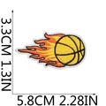 Embroidered flaming basketball patch 5.8cm x 3.3cm for sports theme clothing decor - Small Flame Basketball Style
