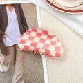 Pink and white checkerboard pattern acetate hair claw clip for women stylish hair accessory - 8.5cm / Pink & Beige Checkerboard