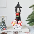 Weihnachtsdekoration Schneemannlampe mit warmem Licht und festlichen Figuren - Rot & Weiß Schneemann