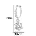 Silver copper nose ring with zircon snowflake pendant, 1.9cm length and 0.6cm width - Snowflake Style (2625-10#) / Silver