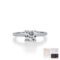 S925 Sterling Silber Ring mit 1 Karat Moissanit und GRA-Zertifikat für Damen - US Größe 5 / 925er Silber