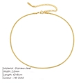 Minimalistische 14k vergoldete Schlangenkette aus Edelstahl für Damen, 2 mm Breite - 2mm x 42+8cm / Gold