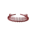 Matte dark wine red wavy hairband with anti-slip teeth for secure daily styling - 174 Wave Style / Burgundy