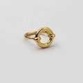 Minimalistischer geometrischer Ring aus vergoldetem Messing für trendigen Lagenlook - Einheitsgröße / Gold