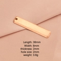 Rose gold rectangular titanium steel bar pendant with brushed finish and 38mm length - Rectangular Octagonal Style (Clearance) / Rose Gold
