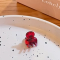 Mini marble textured claw clip in red and black with France Handmade inscription - Dark Red Glaze