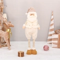 Standing Santa Claus doll in white and beige Nordic style with long telescopic legs - Santa Claus