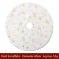 Mini jupe de sapin de Noël en fausse fourrure blanche avec flocons dorés 40cm - Flocon de Neige Doré (40cm)