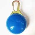 Blue LED pet safety collar charm with metal carabiner for night walking and visibility - Battery Operated OPP Bag / Blue