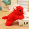 Cute red plush horse magnet with soft white fur details on a white book prop - 13cm Fridge Magnet / Red