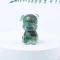 Miniature Schnauzer figurine crafted from green crystal stone with a polished finish - 18 Green Agate
