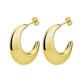 Orecchini a mezzaluna in acciaio inossidabile dorato lucido dal design minimalista - Oro Lucido