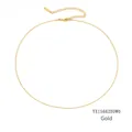 Minimalist gold snake chain necklace made of stainless steel with adjustable lobster clasp - 1mm/42+8cm / Gold (YX15662)